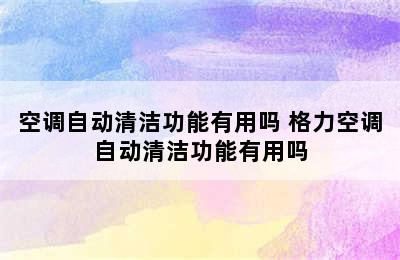 空调自动清洁功能有用吗 格力空调自动清洁功能有用吗